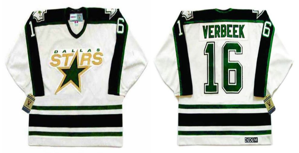 2019 Men Dallas Stars 16 Verbeek White CCM NHL jerseys